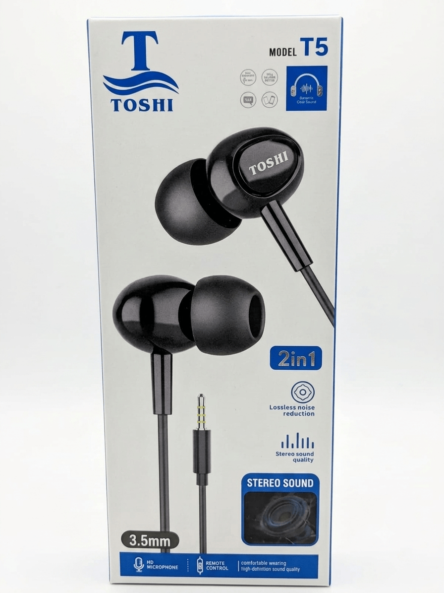 TOSHI T5 Wired In-Ear Earphones with HD Microphone - Image 3